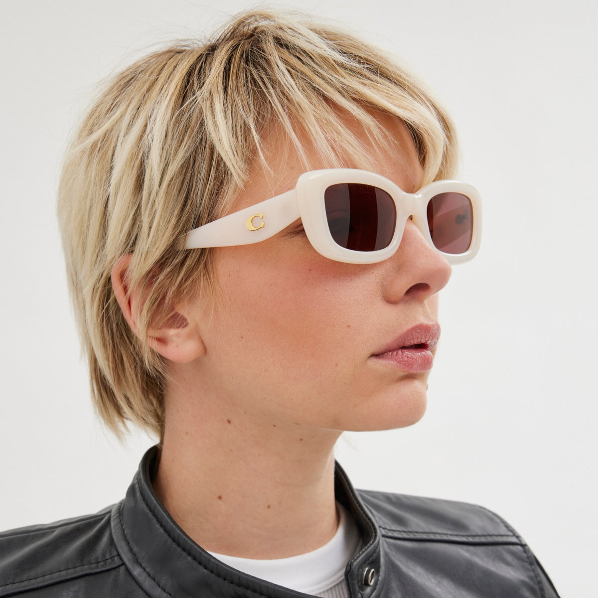 C Hardware Narrow Rectangle Sunglasses
