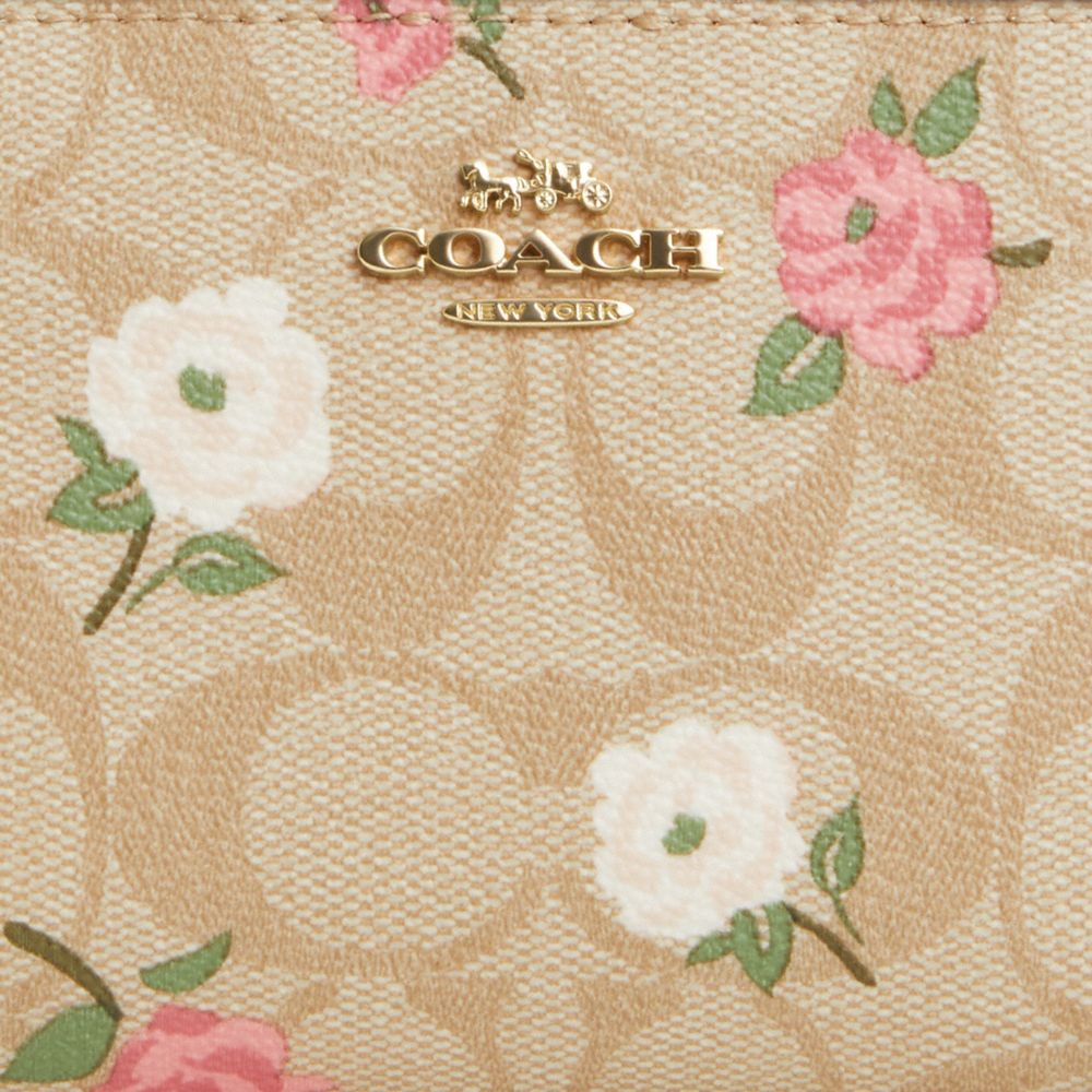 Snap Wallet In Signature Canvas With Floral Print