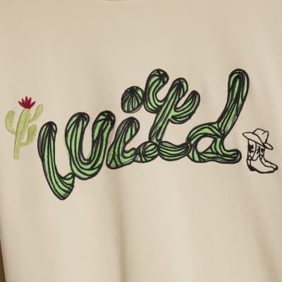 Cream Cactus Embroidered Sweatshirt