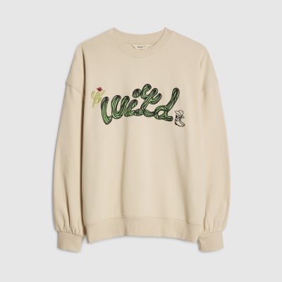 Cream Cactus Embroidered Sweatshirt
