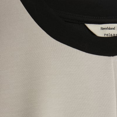 Cream Colour Block Batwing Sweatshirt