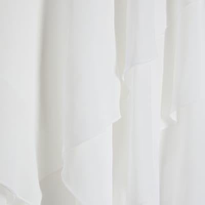 Cream High Neck Ruffle Cape