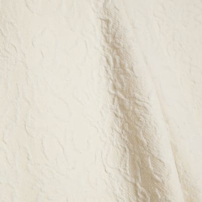 Cream Jacquard Texture Wide Leg Trousers