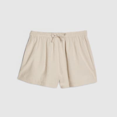 Cream Linen Blend Shorts
