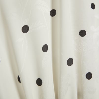 Cream Polka Dot Halter Neck Jumpsuit