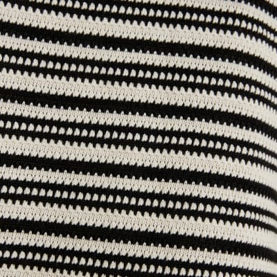 Cream Short Sleeve Stripe Polo Shirt