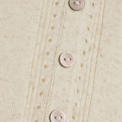 Cream V Neck Cardigan
