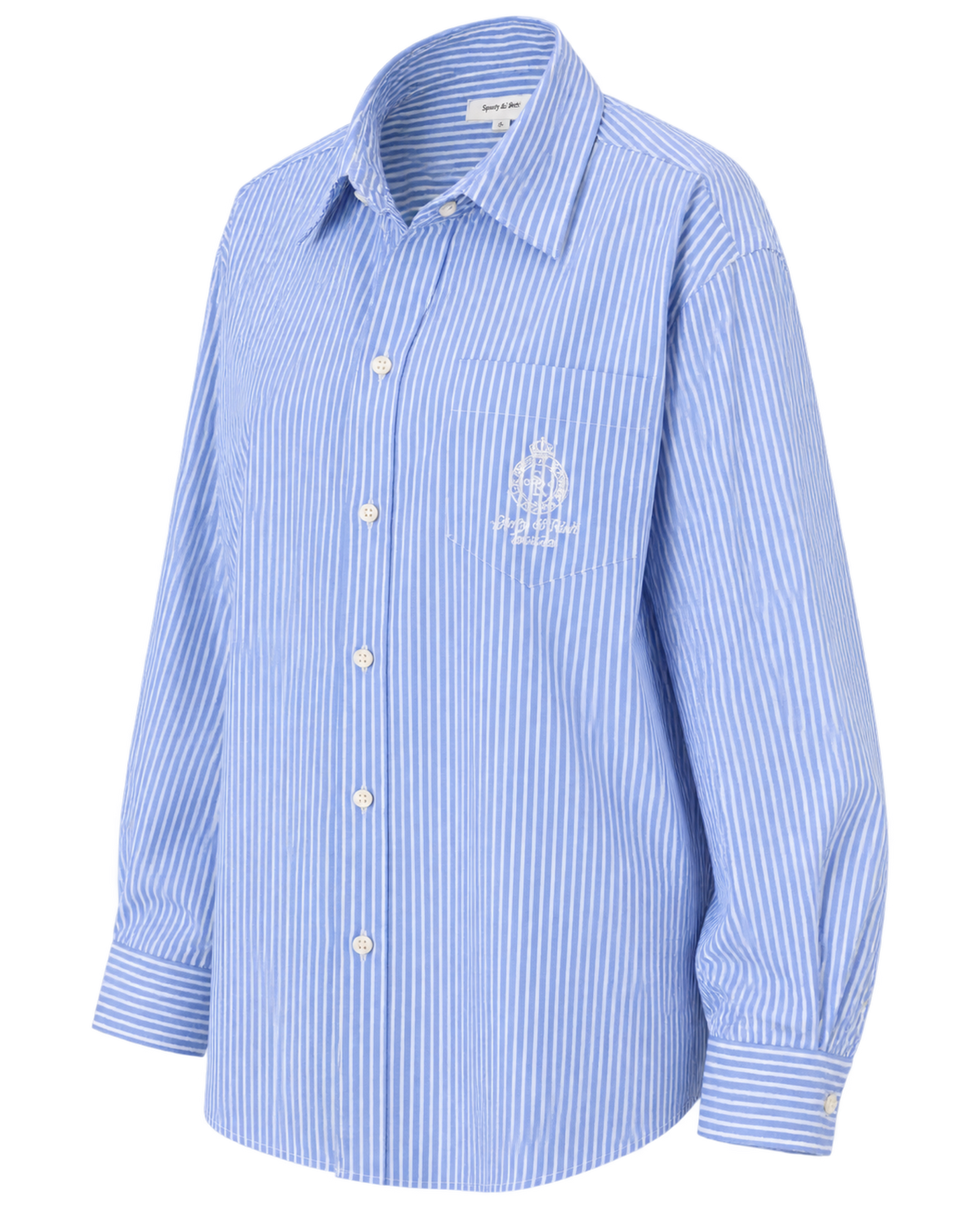 Crown Tennis Oversized Shirt - Light Blue Striped