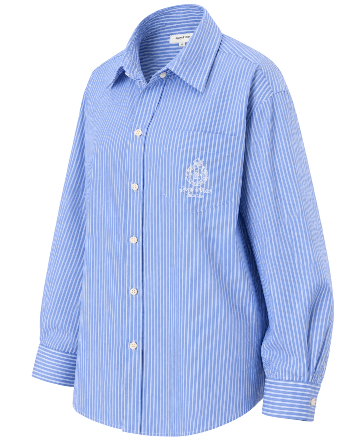 Crown Tennis Oversized Shirt - Light Blue Striped