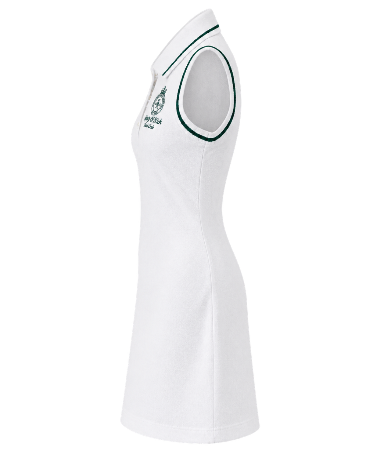Crown Tennis Pique Polo Dress - White/Forest