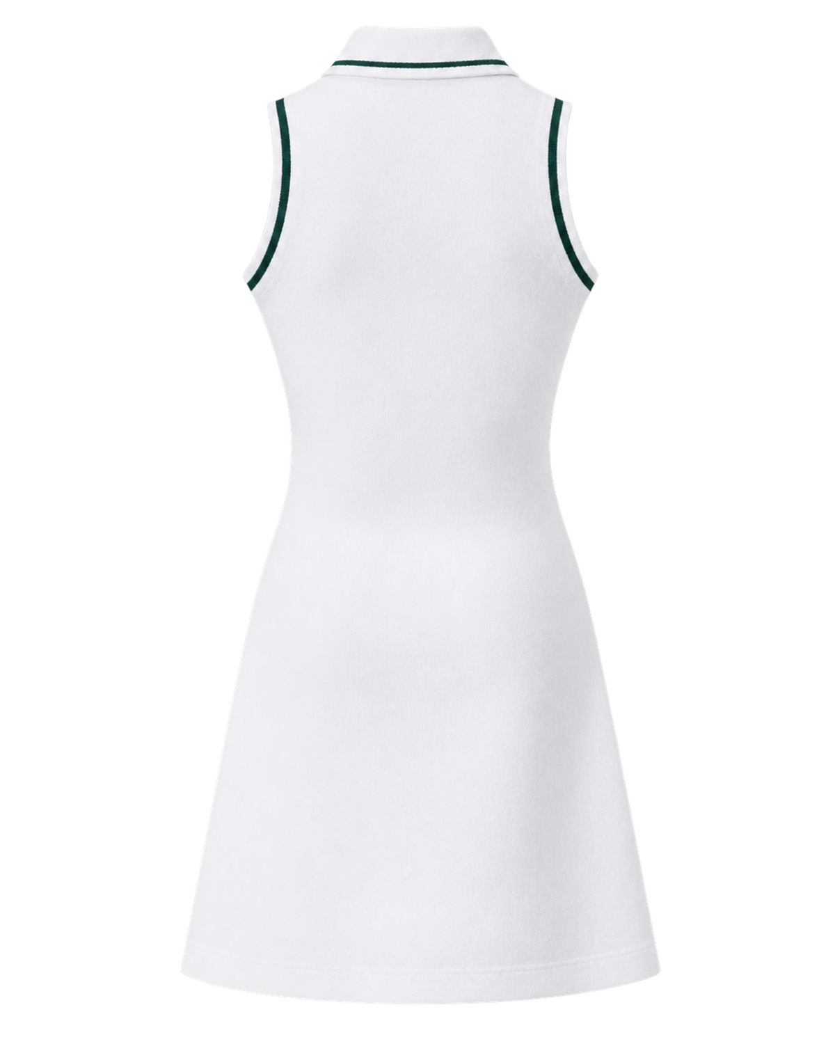Crown Tennis Pique Polo Dress - White/Forest
