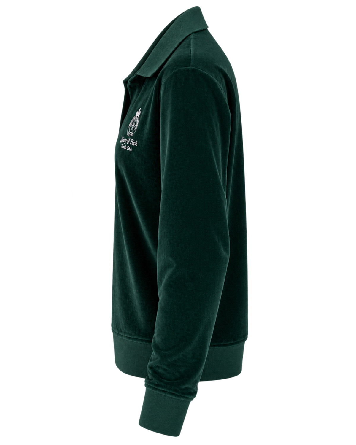 Crown Tennis Velour Polo - Forest/Ecru