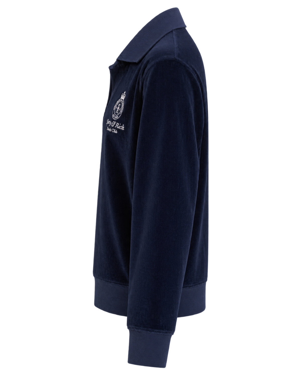 Crown Tennis Velour Polo - Navy/Ecru