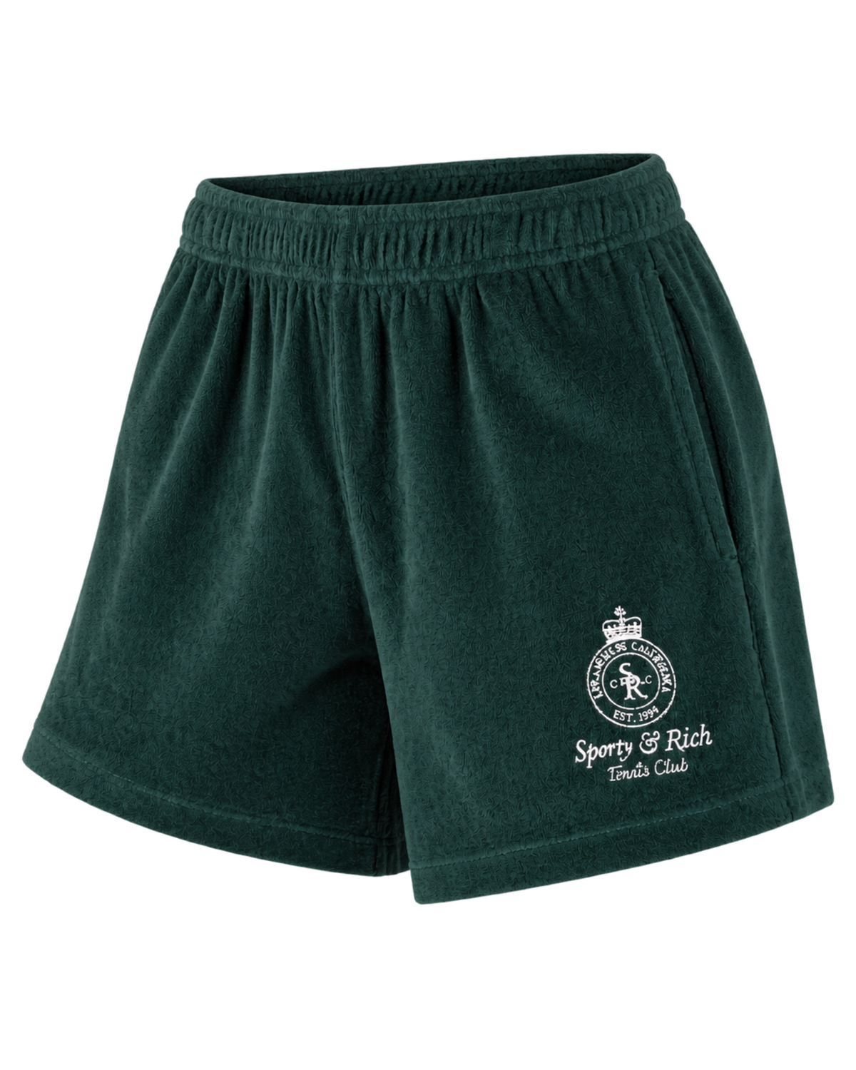 Crown Tennis Velour Short - Forest/Ecru