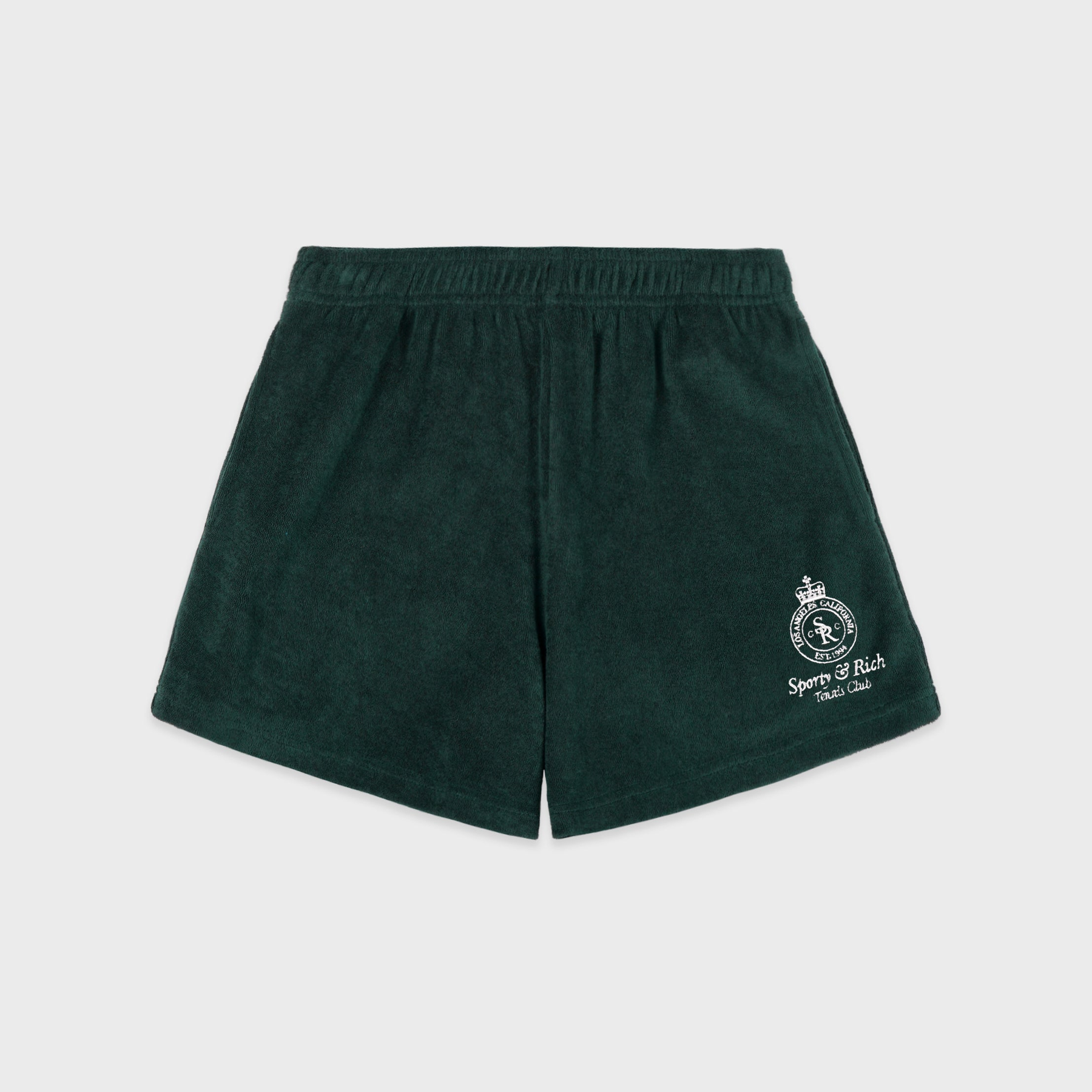 Crown Tennis Velour Short - Forest/Ecru