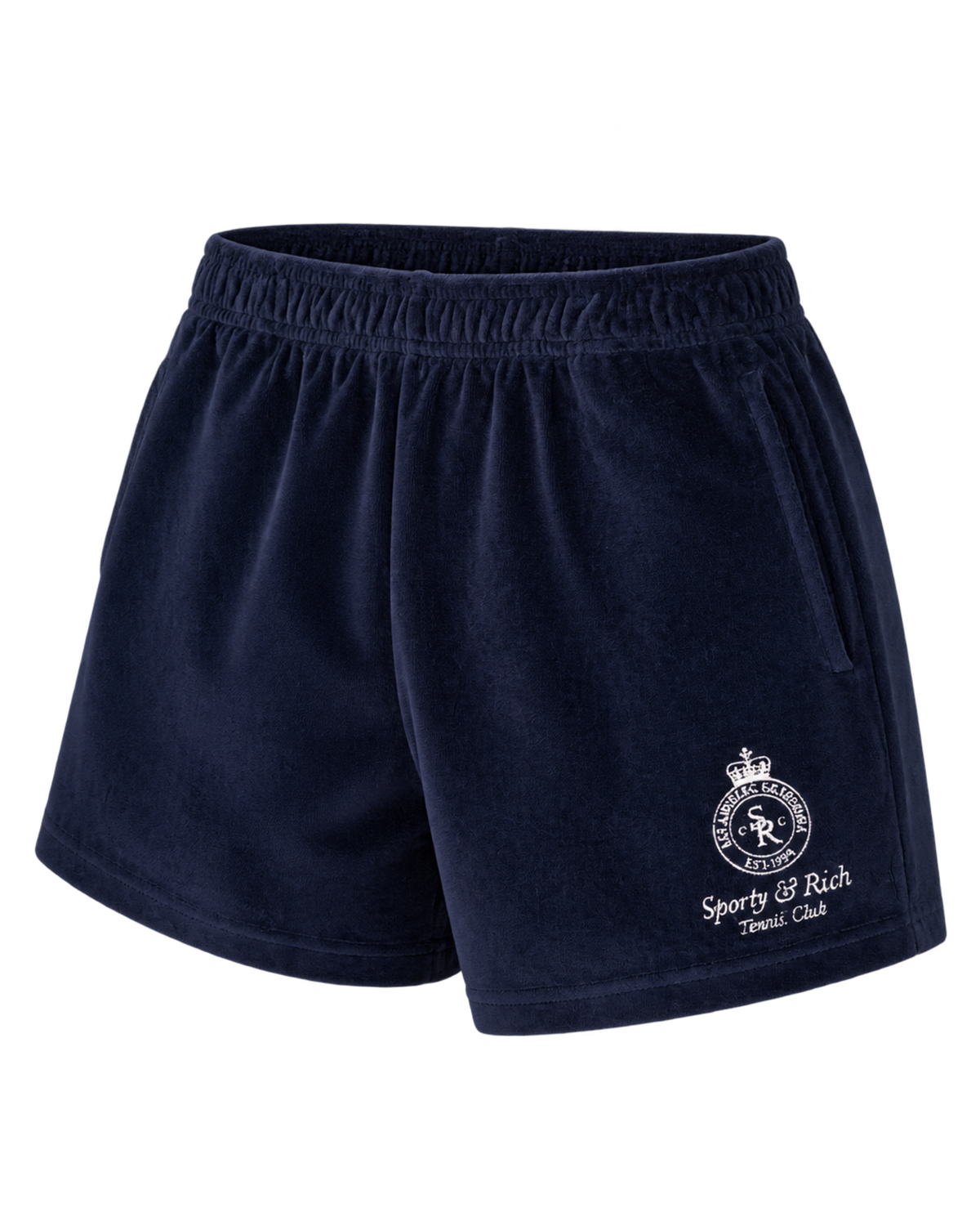 Crown Tennis Velour Short - Navy/Ecru