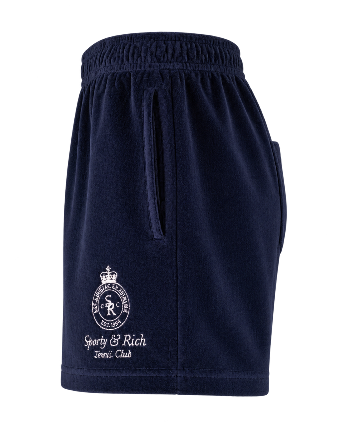 Crown Tennis Velour Short - Navy/Ecru