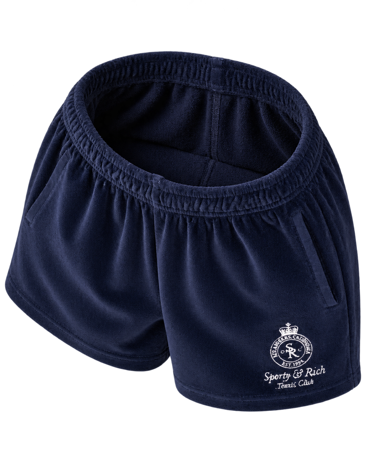 Crown Tennis Velour Short - Navy/Ecru