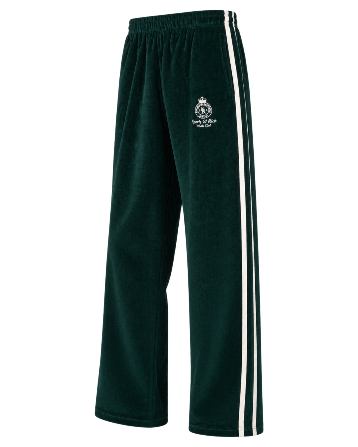 Crown Tennis Velour Sweatpant - Forest/Ecru