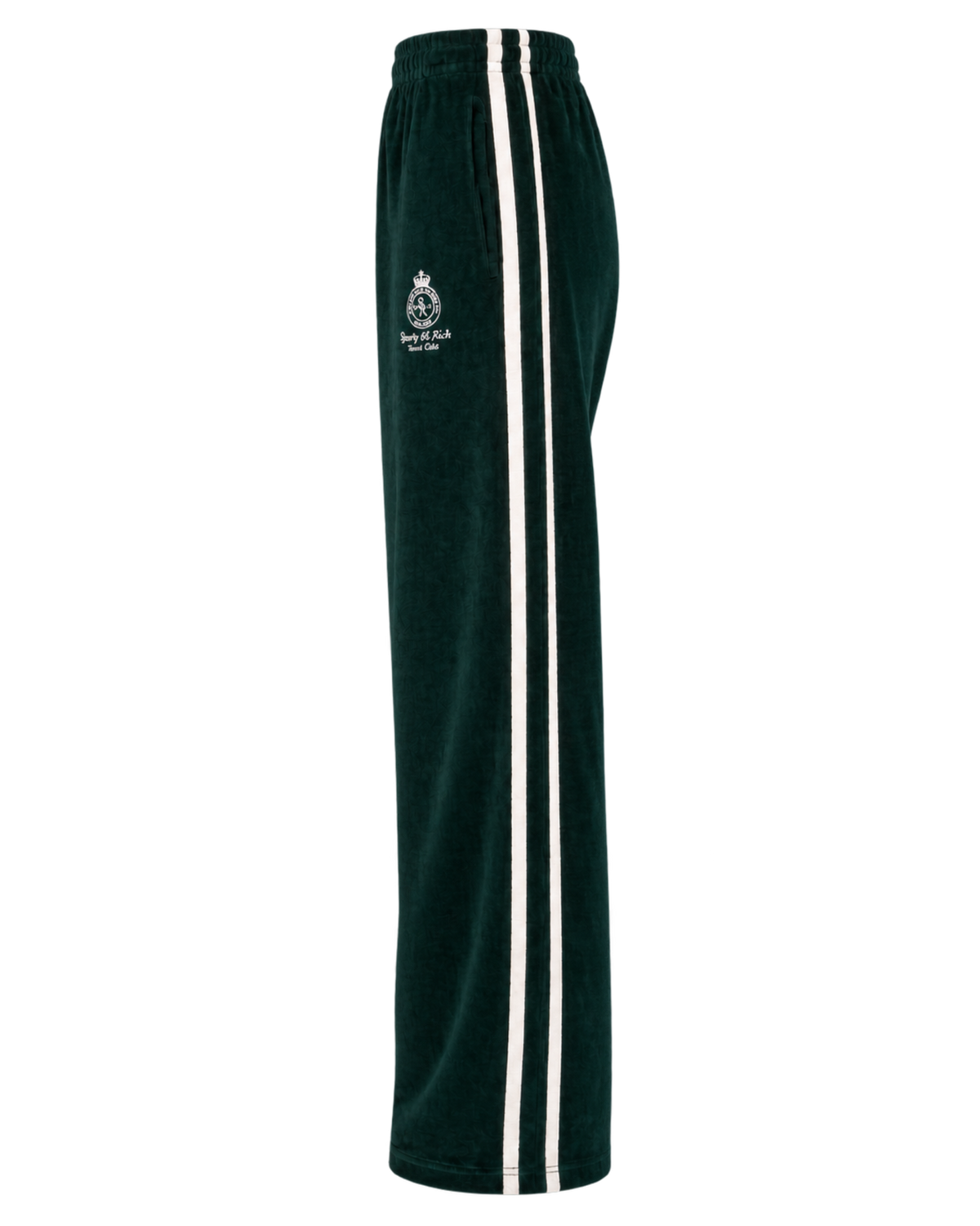 Crown Tennis Velour Sweatpant - Forest/Ecru