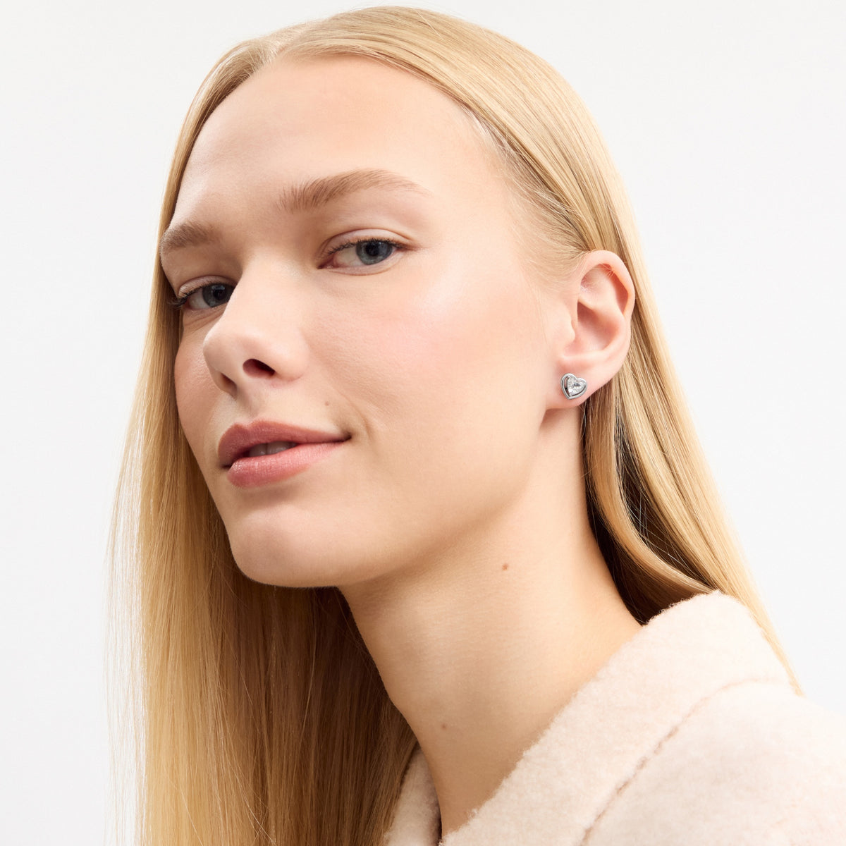 Halo Heart Stud Earrings
