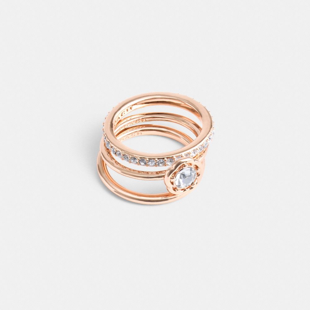 Halo Tea Rose Ring Set