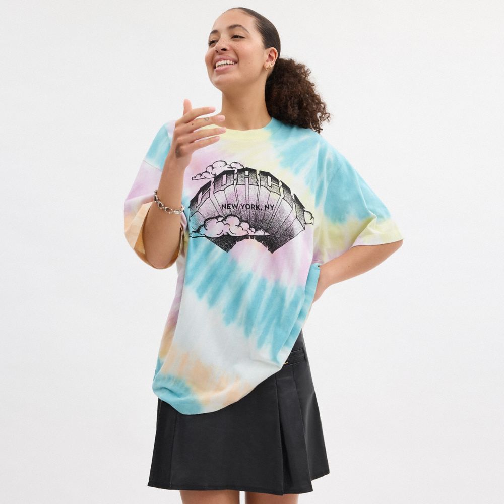 Tie Dye Crewneck T Shirt In Organic Cotton