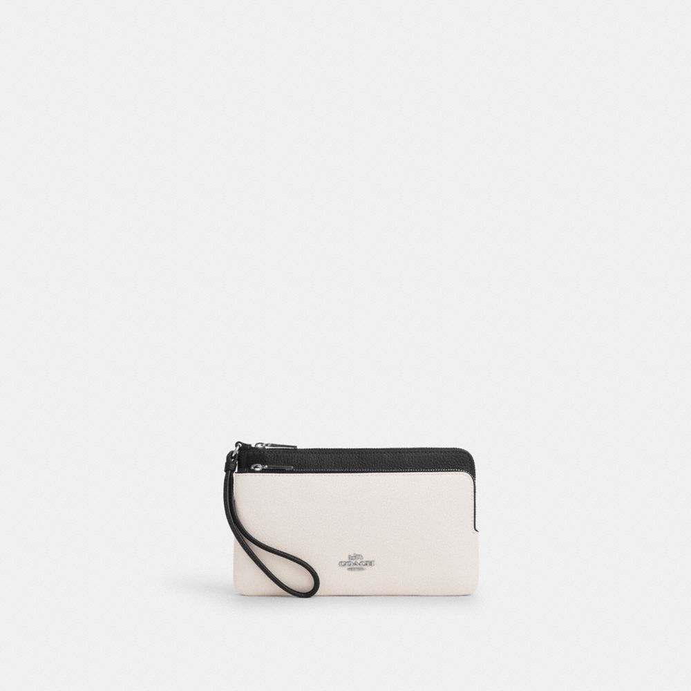 Double Zip Wristlet With Floral Print