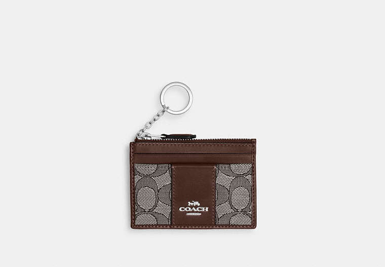 Mini Skinny Id Case In Signature Jacquard