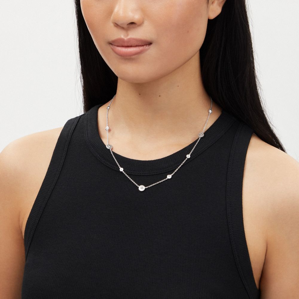 Open Circle Stone Necklace