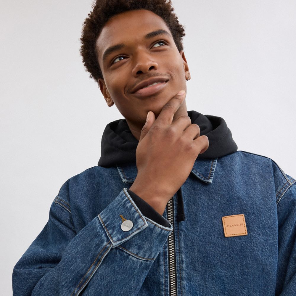 Denim Zip Front Jacket