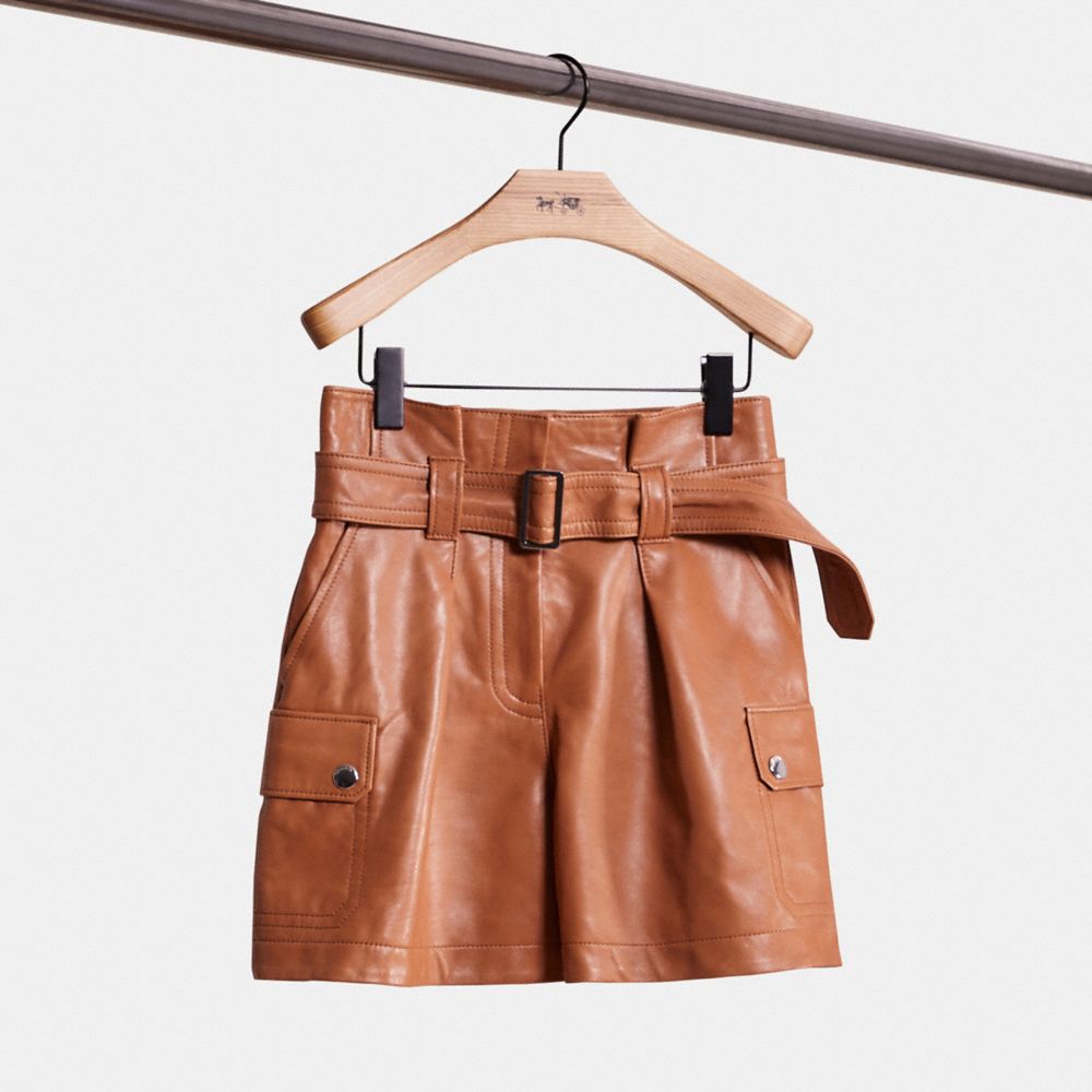 Restored Leather Belted Shorts