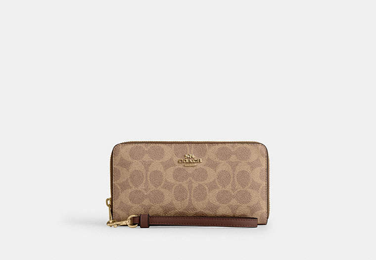 Long Zip Around Wallet In Signature Canvas