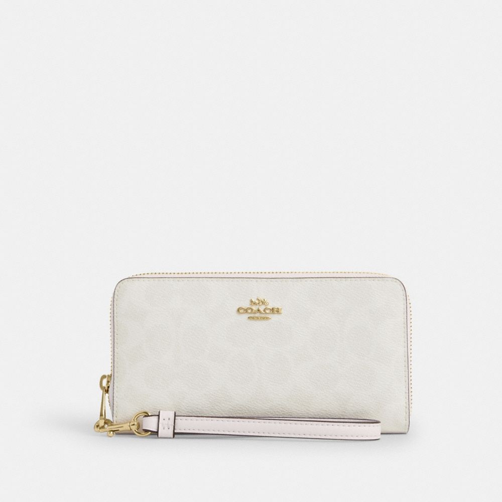 Long Zip Around Wallet In Signature Canvas