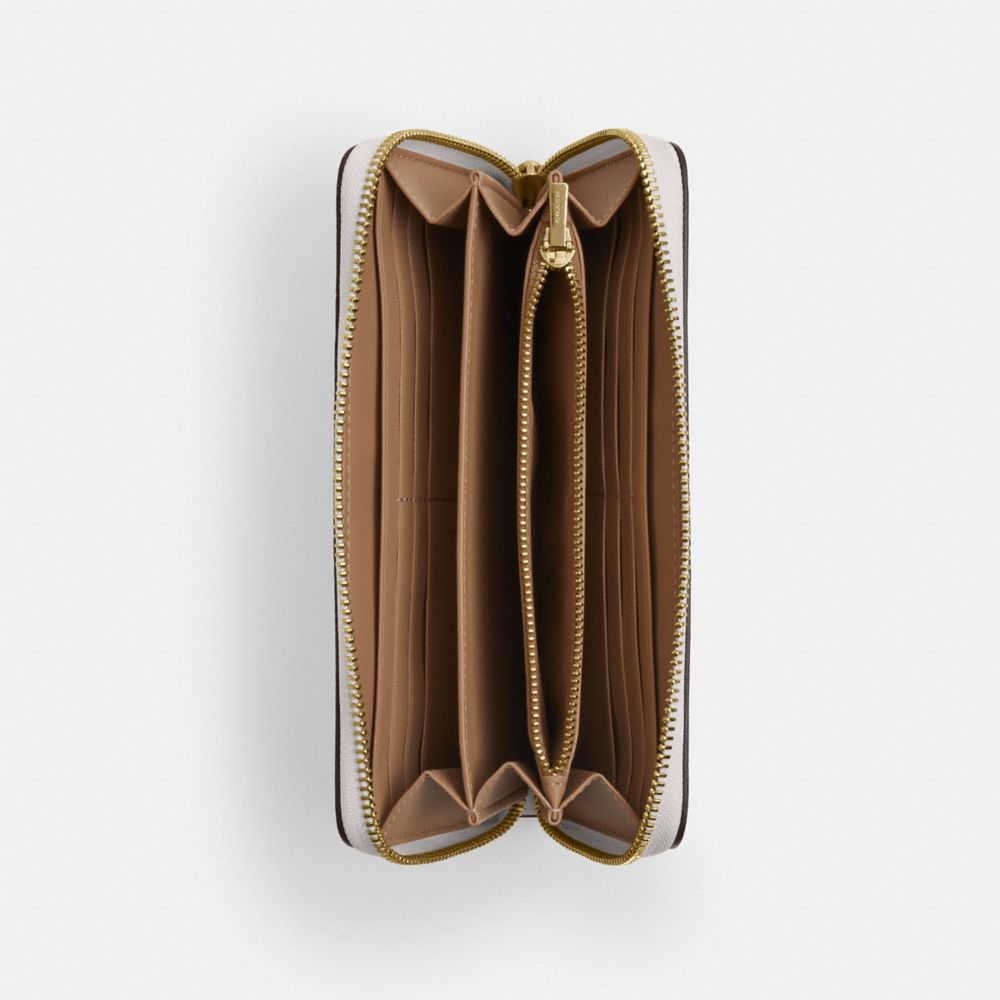 Long Zip Around Wallet In Signature Canvas