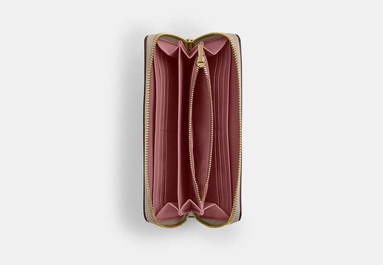 Long Zip Around Wallet In Signature Canvas
