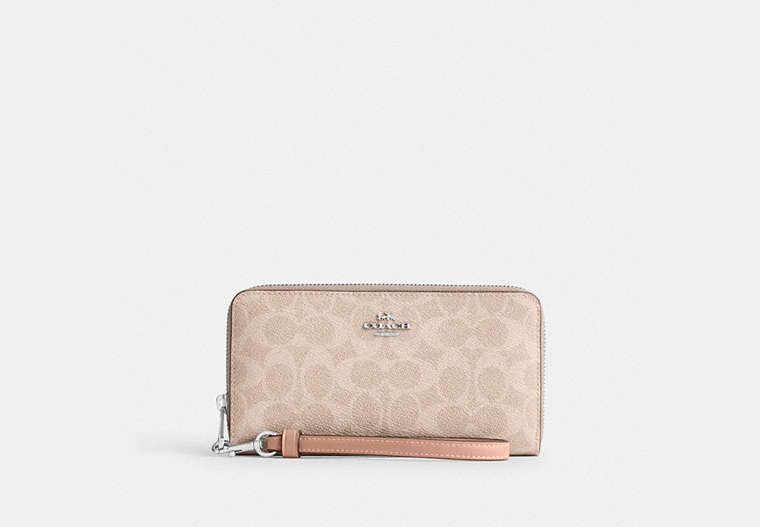 Long Zip Around Wallet In Signature Canvas