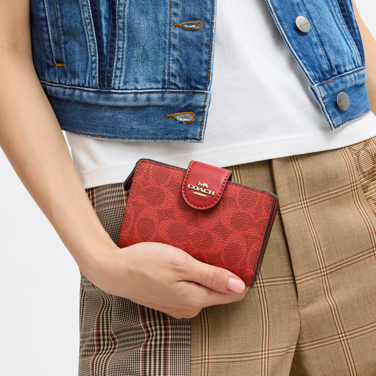 Medium Corner Zip Wallet In Signature Canvas