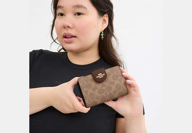 Medium Corner Zip Wallet In Signature Canvas