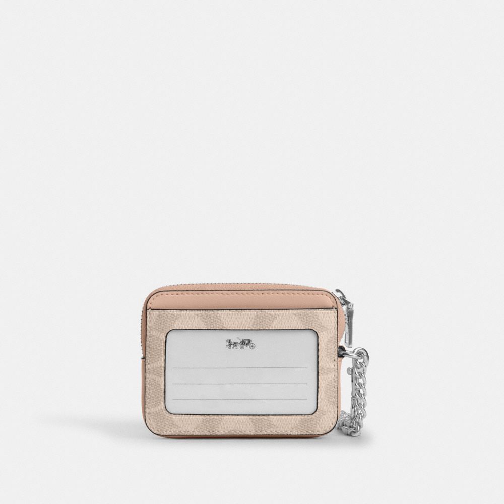 Zip Card Case In Signature Denim