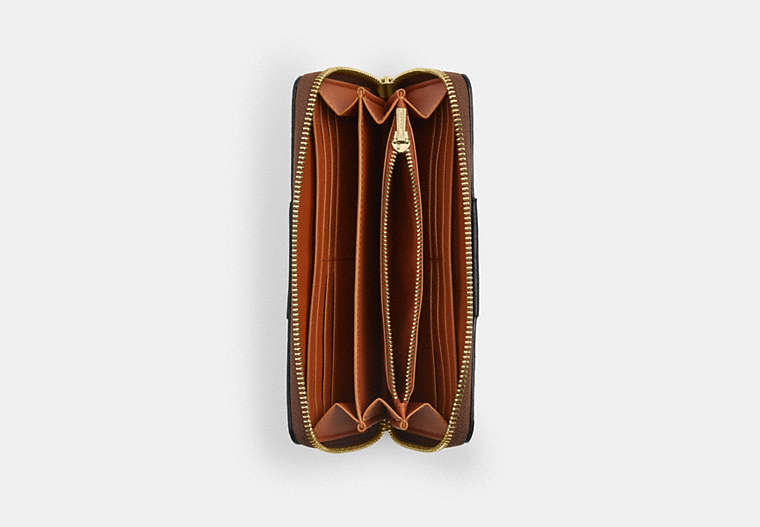 Long Zip Around Wallet In Signature Canvas With Stripe