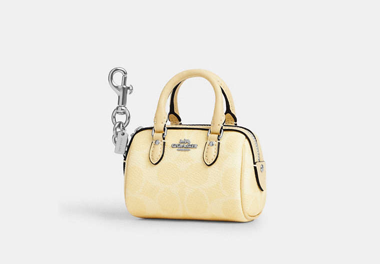 Mini Rowan Bag Charm In Signature Canvas