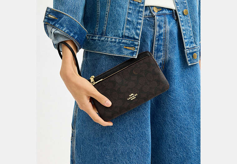 Double Zip Wallet In Signature Canvas
