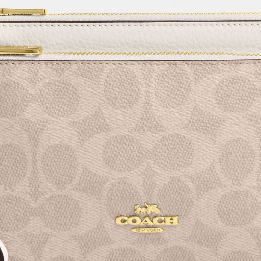 Double Zip Wristlet With Floral Print