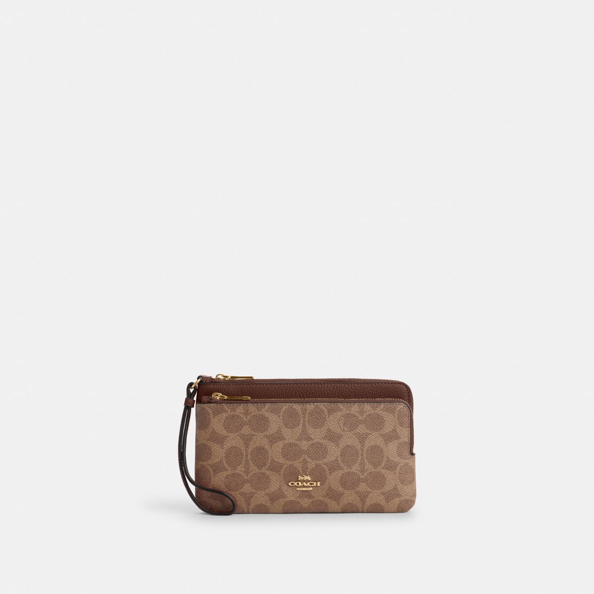 Double Zip Wristlet With Floral Print