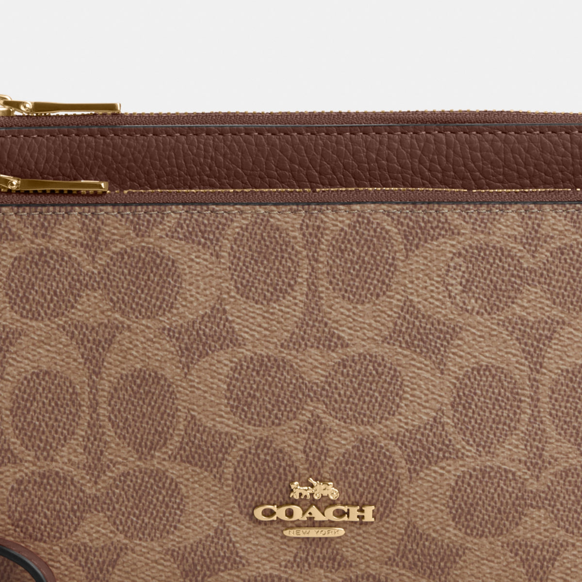 Double Zip Wristlet With Floral Print