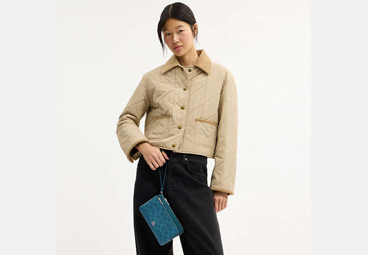 Double Zip Wallet In Signature Canvas