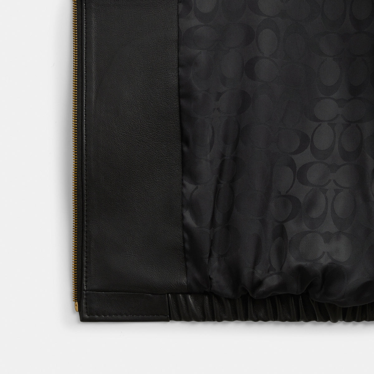 Heritage C Plaque Oversized Leather Jacket