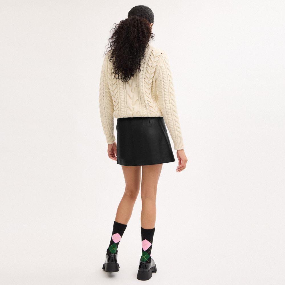 Asymmetrical Leather Skirt