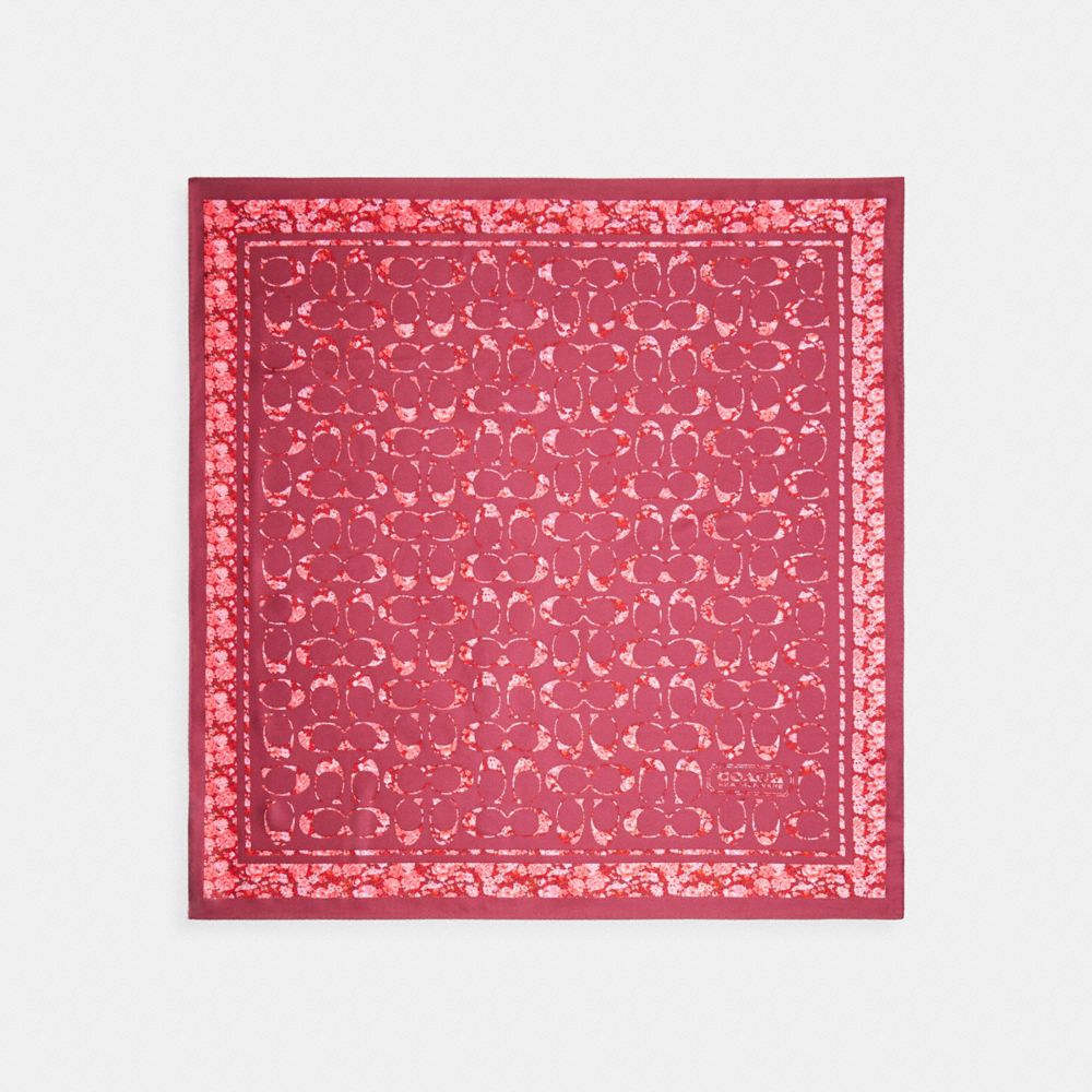Iconic Motifs Print Silk Square Scarf